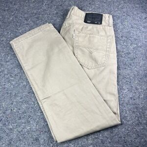 Levi's 514 Men's Straight Fit Jeans 30x30 Beige Denim Casual Used